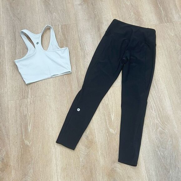 X by Gottex White Racerback Sports Bra & Black Leggings Workout Set, Women’s XS - Picture 2 of 7